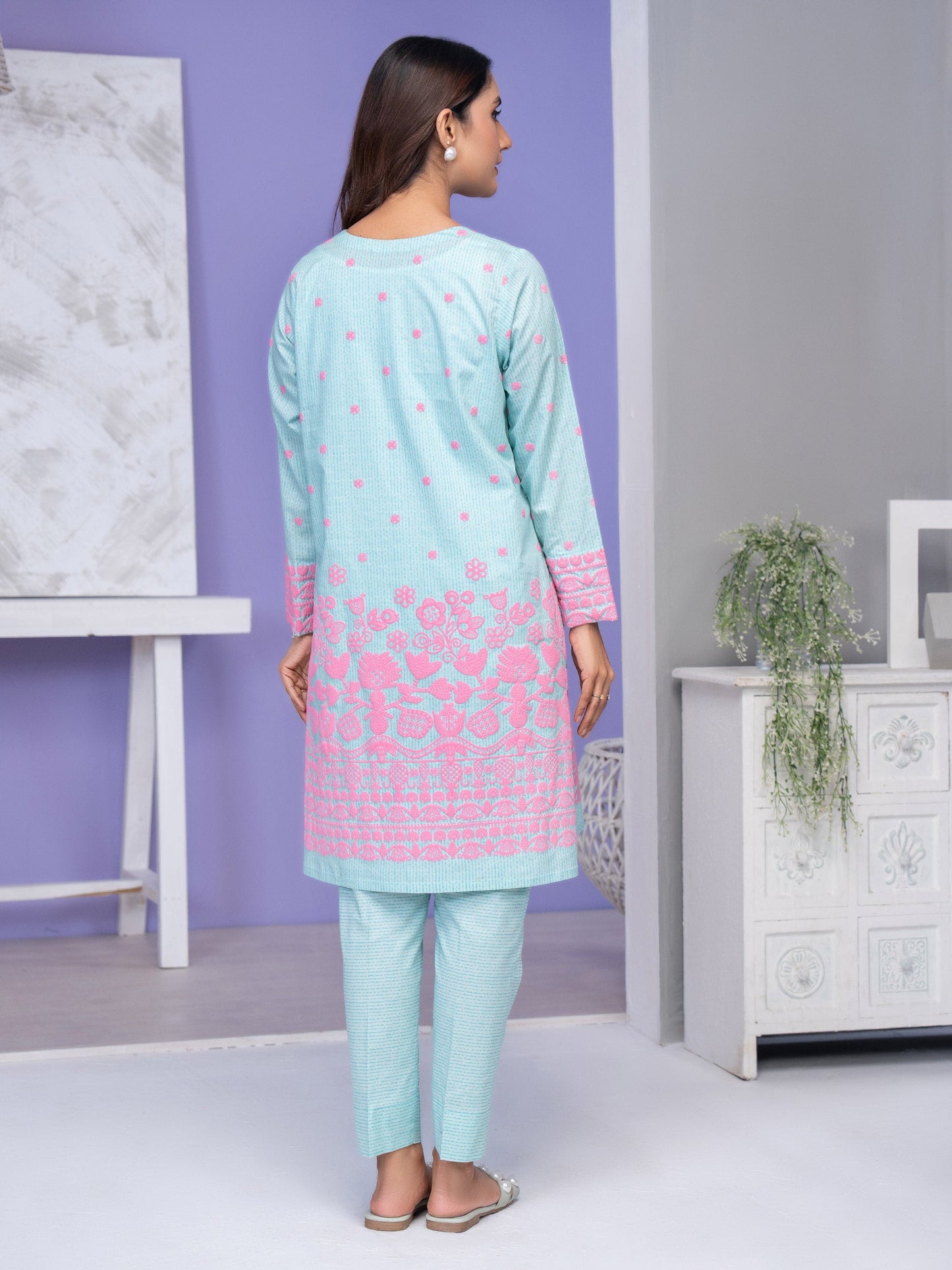 2 Piece Lawn Suit-Emboss Print (Unstitched)