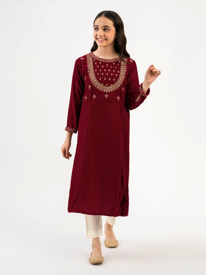 Velvet Frock-Embroidered
