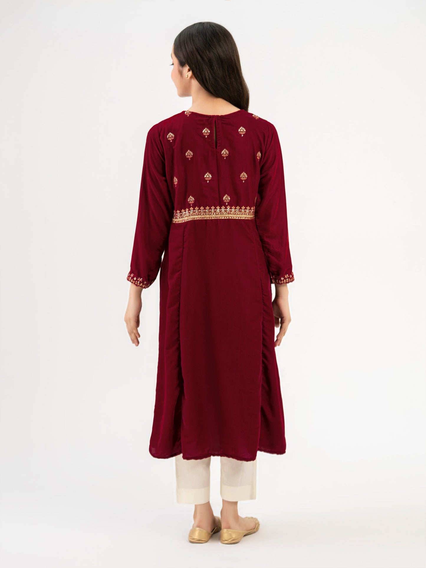 Velvet Frock-Embroidered