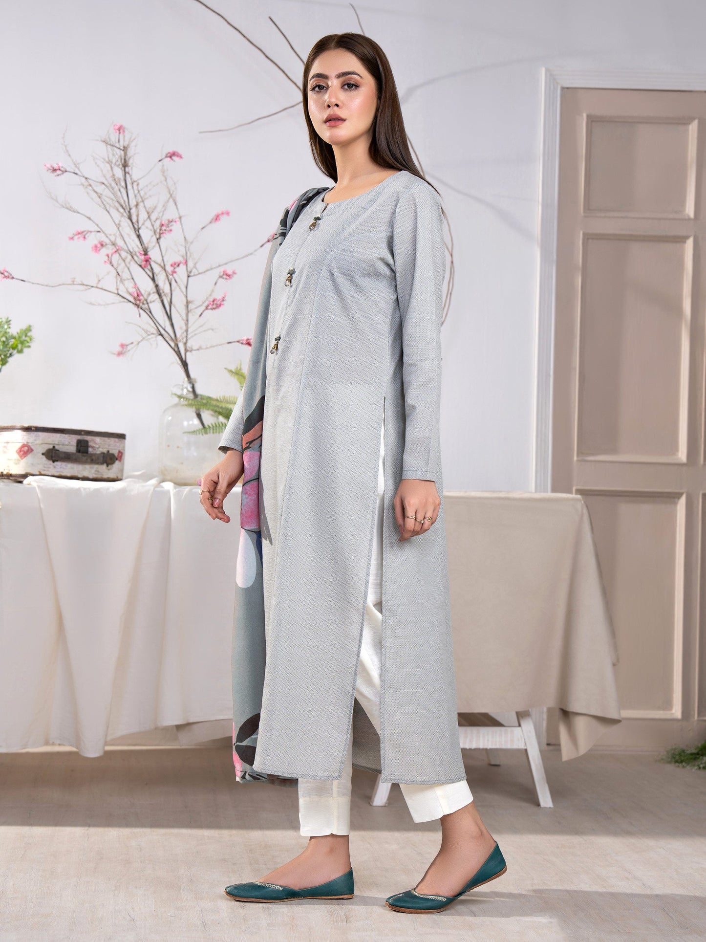 2 Piece Khaddar Suit-Printed (Unstitched)