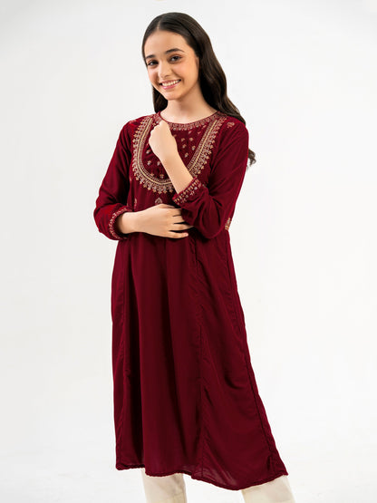 Velvet Frock-Embroidered