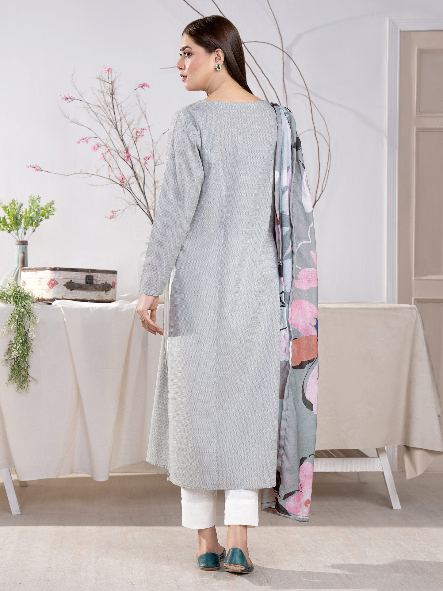 2 Piece Khaddar Suit-Printed (Unstitched)