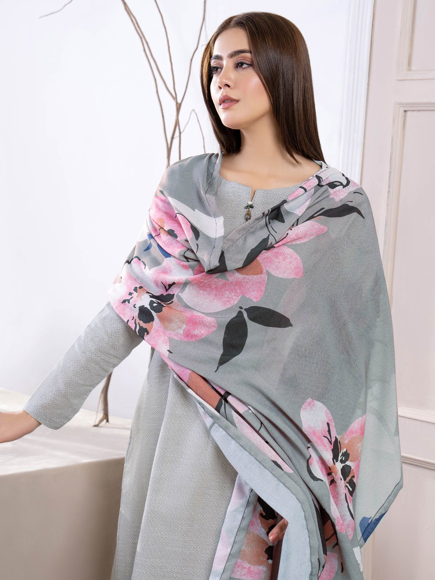 2 Piece Khaddar Suit-Printed (Unstitched)