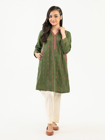 Khaddar Shirt-Embroidered (Pret)