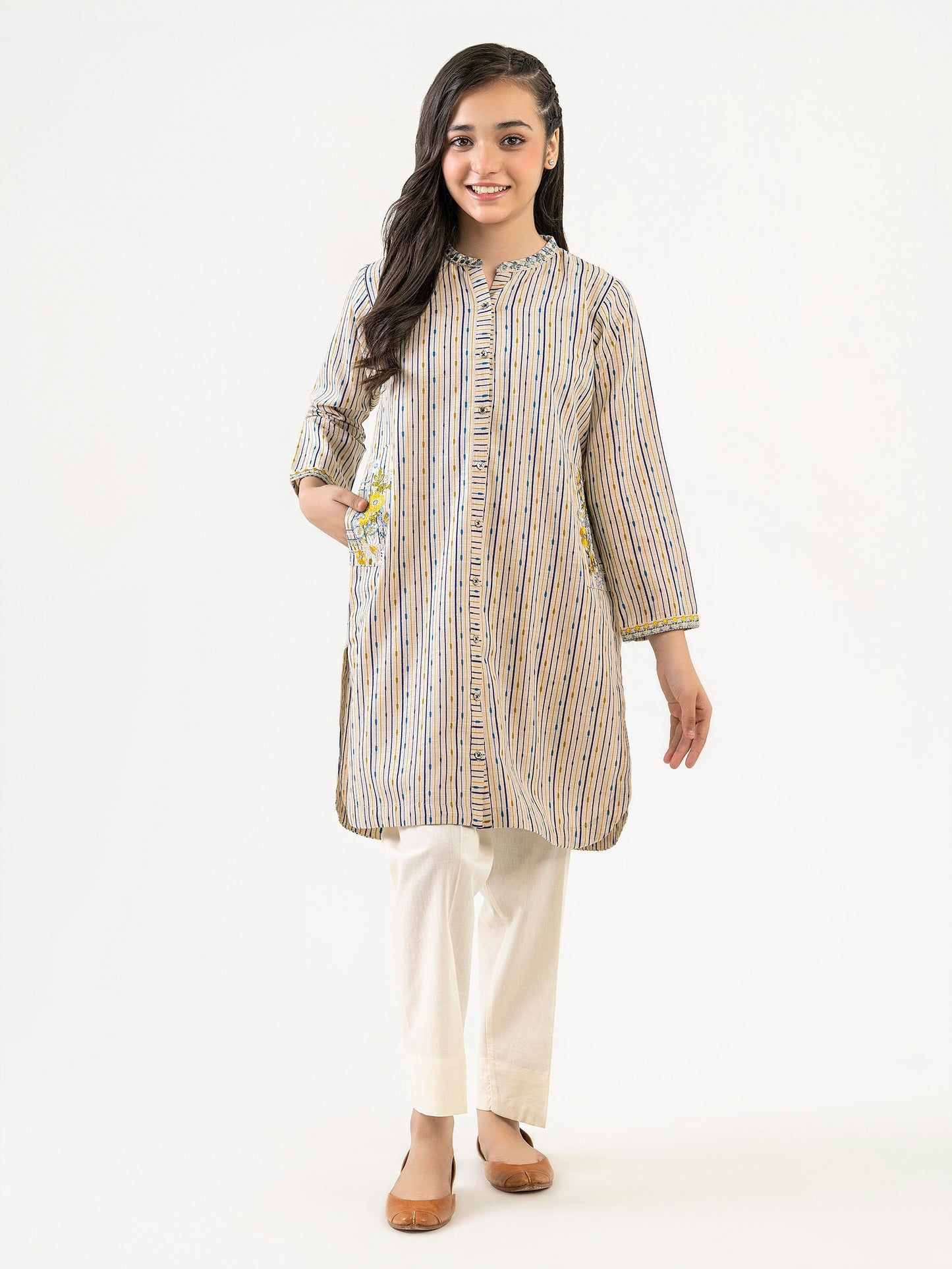 Khaddar Shirt-Embroidered (Pret)