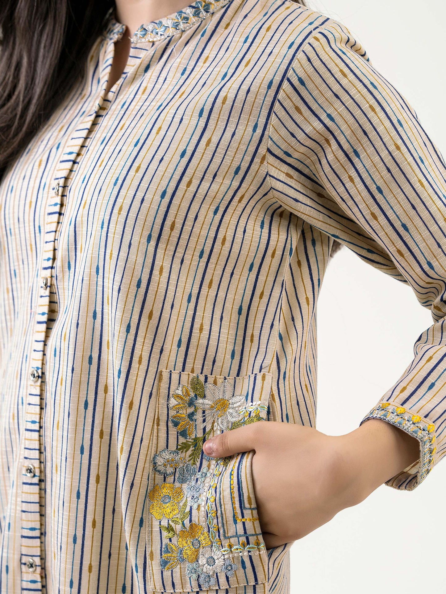 Khaddar Shirt-Embroidered (Pret)