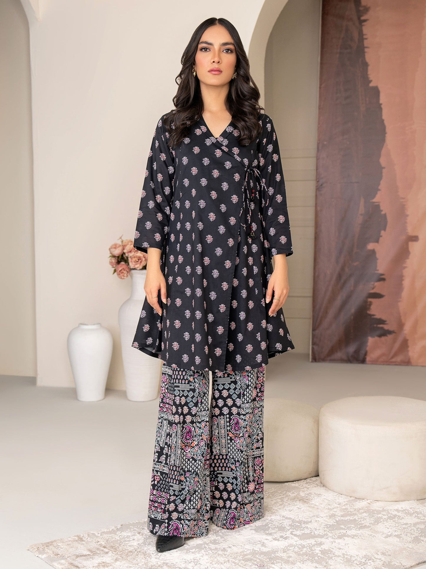2 Piece Viscose Lawn Suit-Printed (Unstitched)