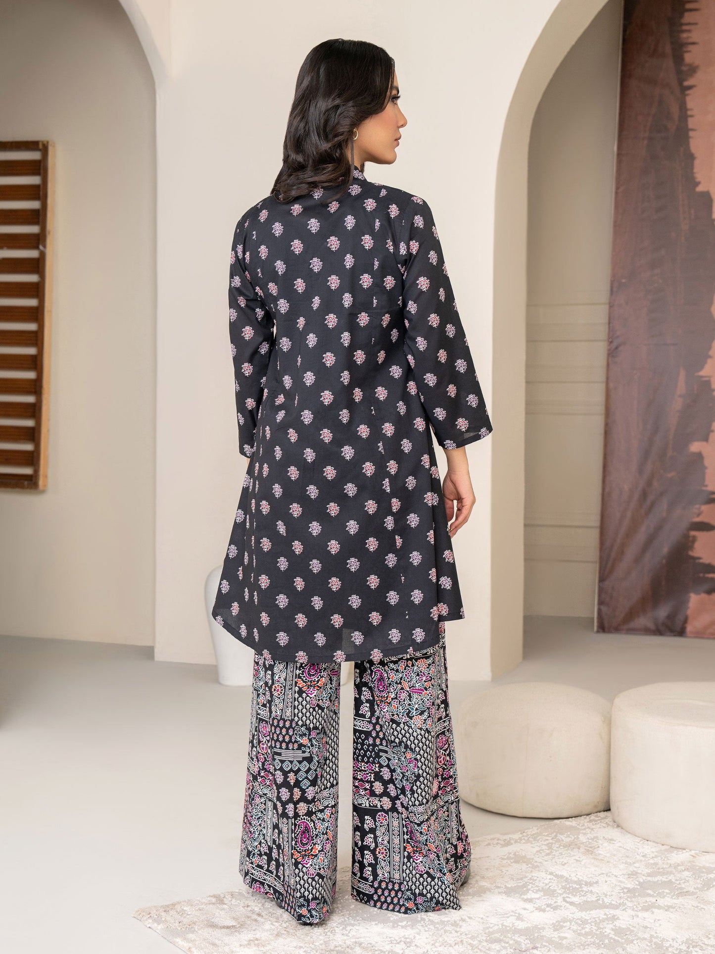 2 Piece Viscose Lawn Suit-Printed (Unstitched)