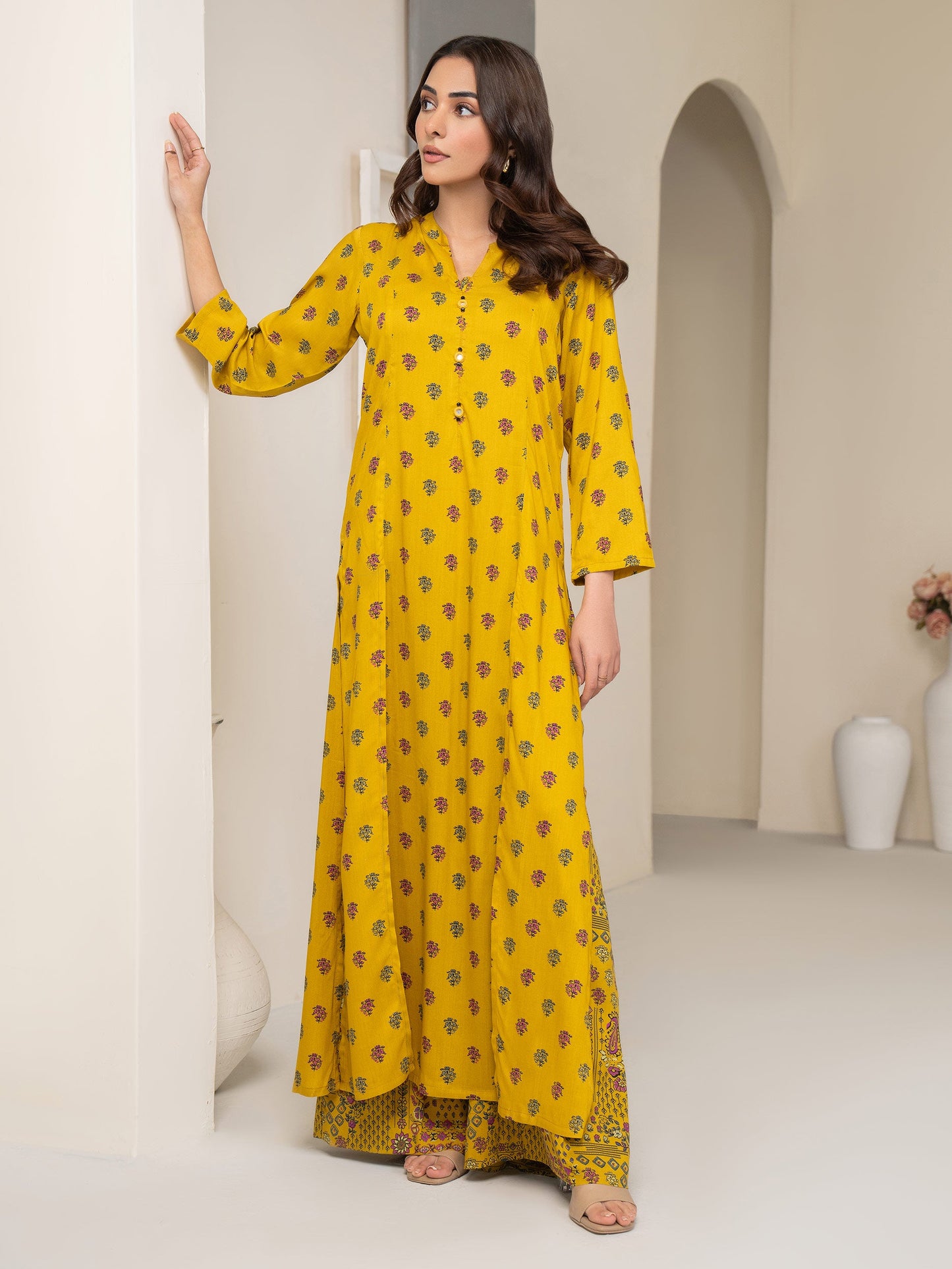 2 Piece Viscose Lawn Suit-Printed (Unstitched)
