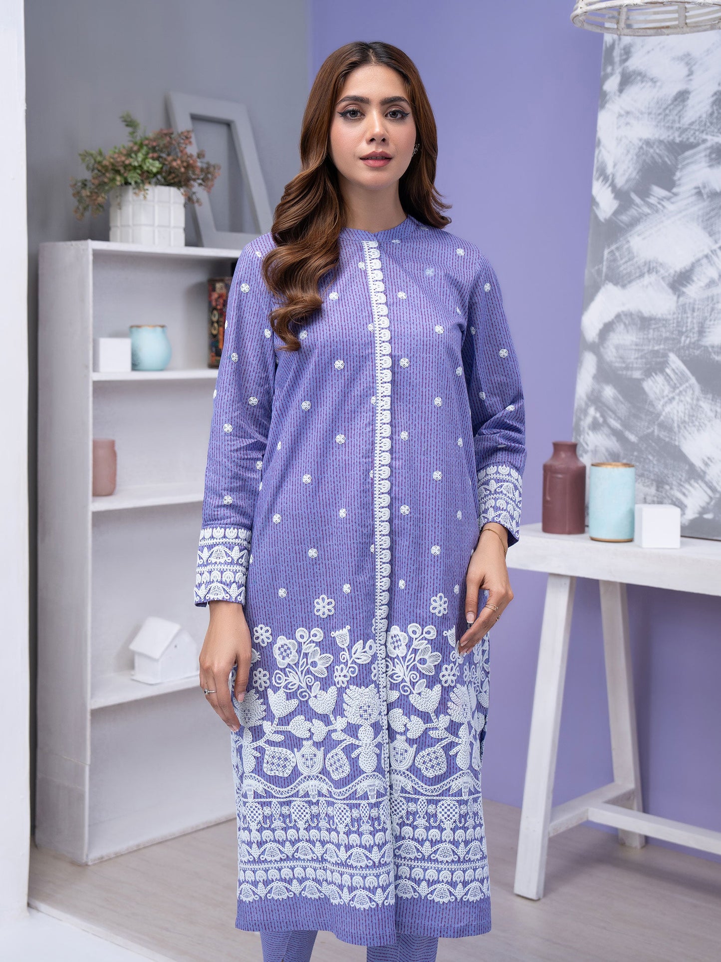 2 Piece Lawn Suit-Emboss Print (Unstitched)