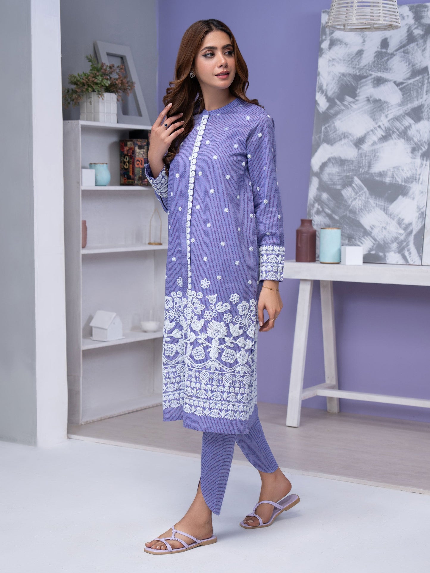 2 Piece Lawn Suit-Emboss Print (Unstitched)