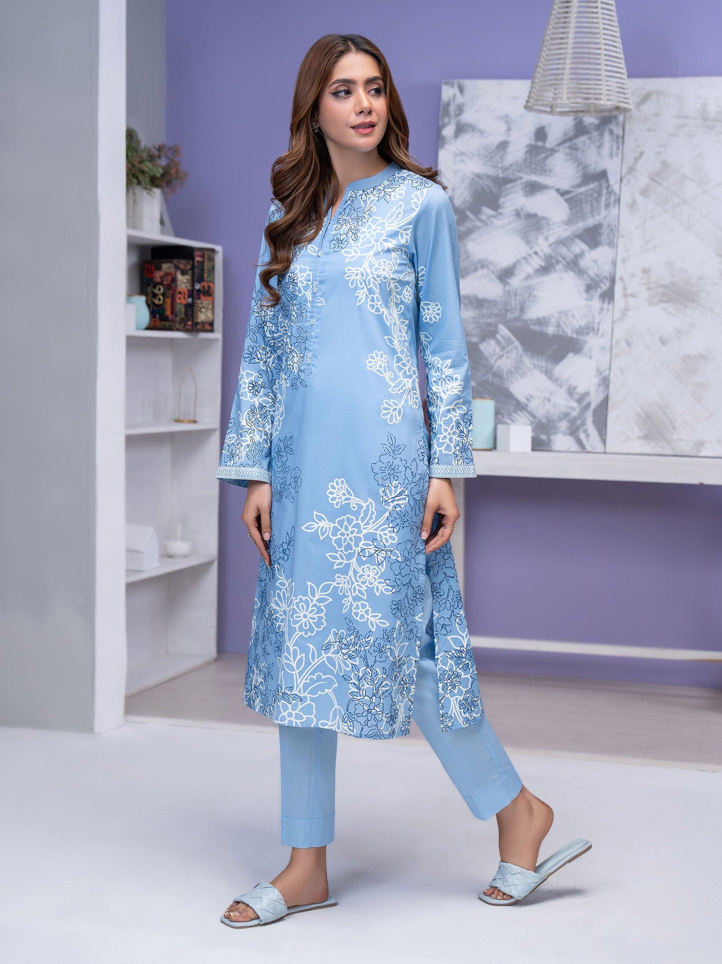2 Piece Lawn Suit-Emboss Print (Unstitched)