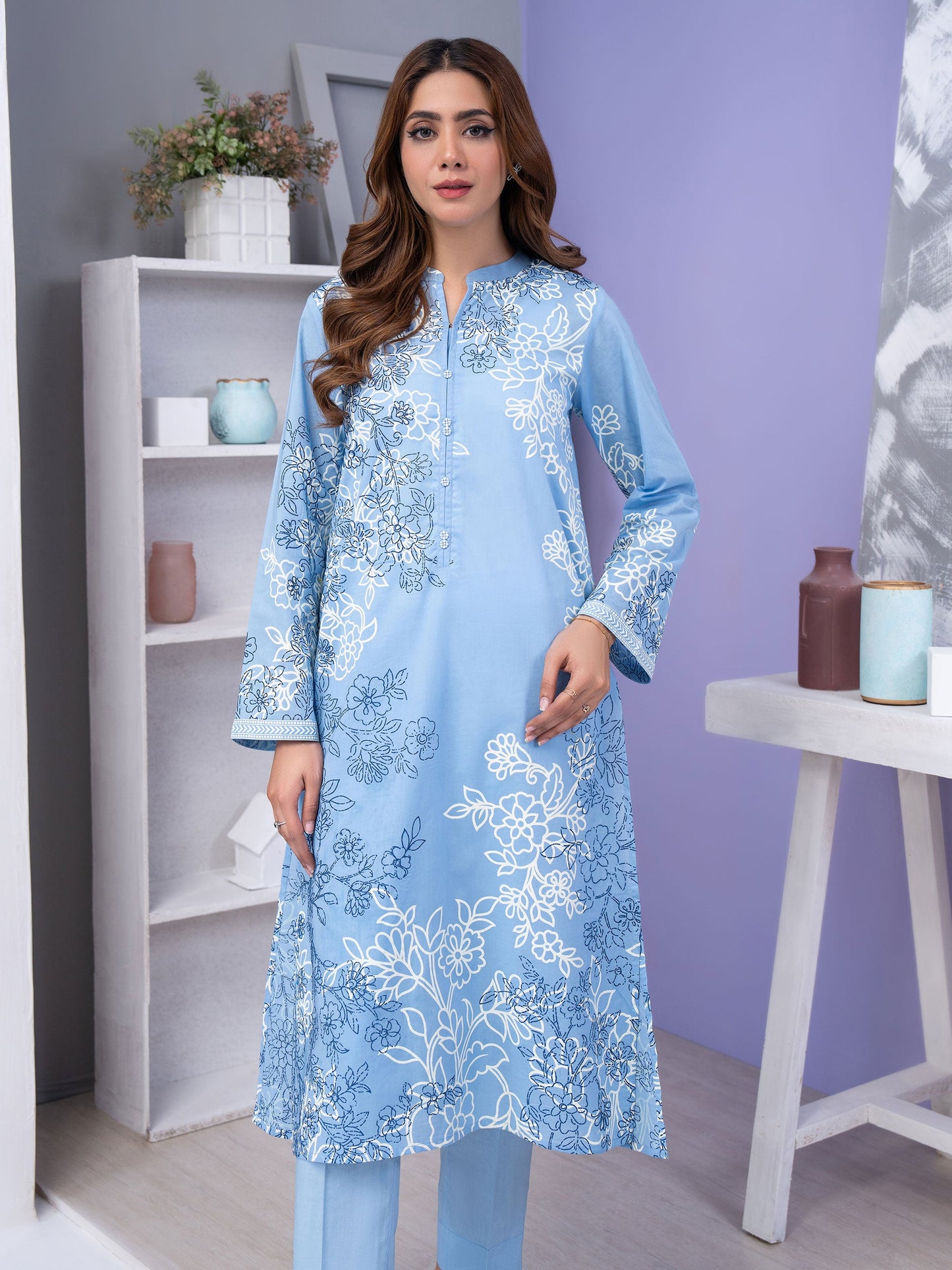 2 Piece Lawn Suit-Emboss Print (Unstitched)