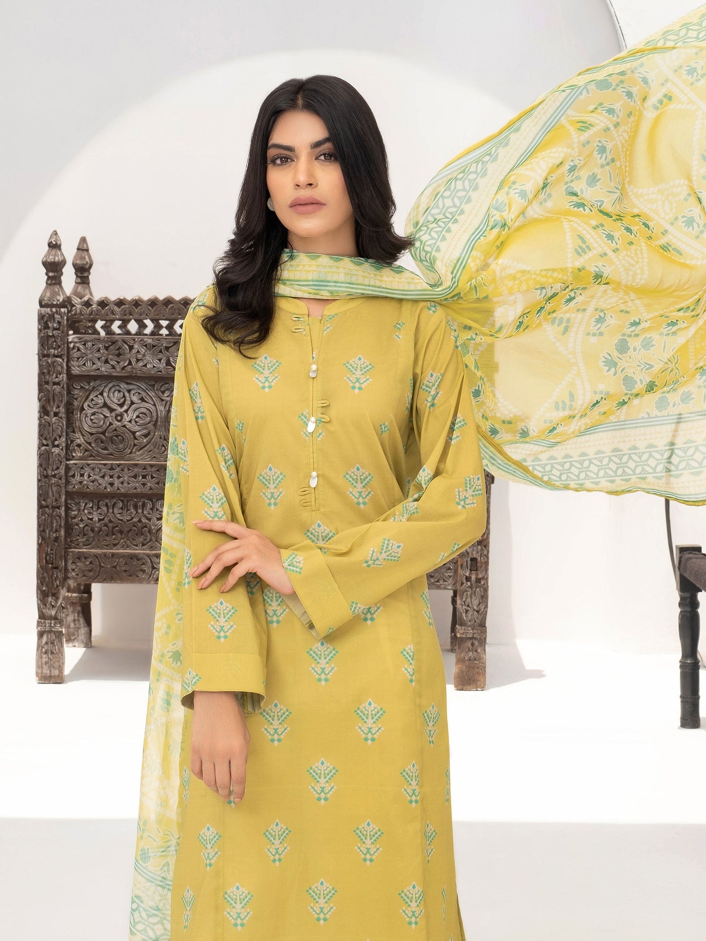 2 Piece Viscose Lawn Suit-Printed (Unstitched)