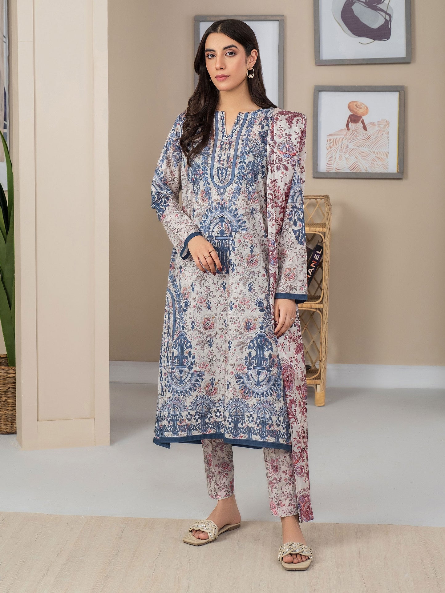 3 Piece Lawn Suit-Printed (Unstitched)
