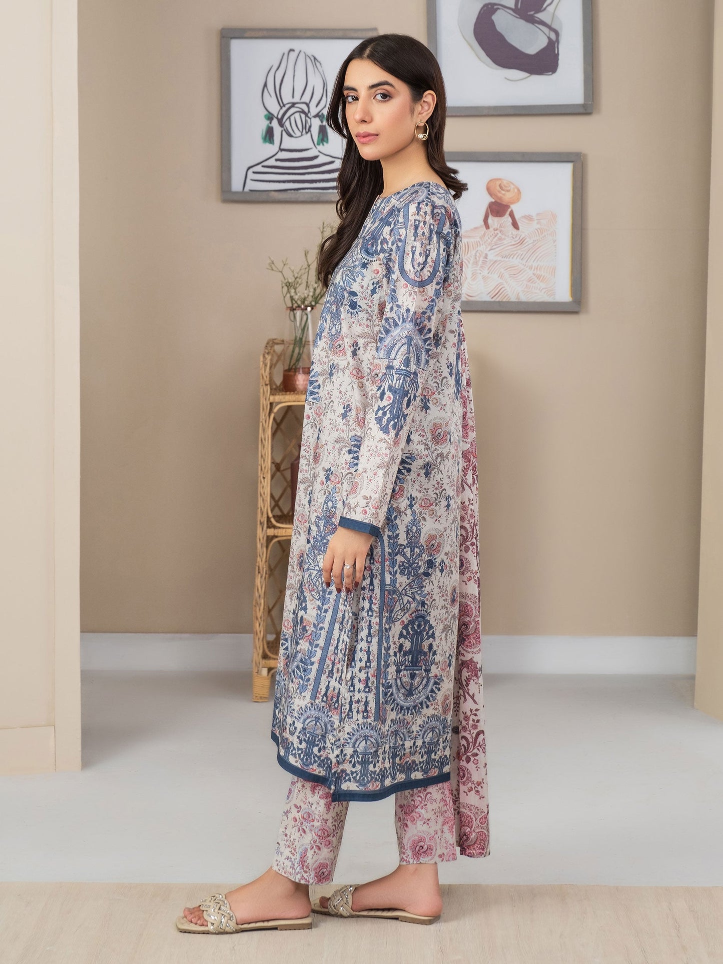 3 Piece Lawn Suit-Printed (Unstitched)
