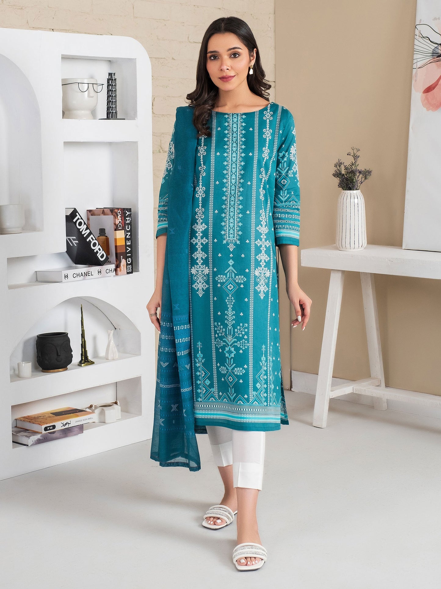 2 Piece Lawn Suit-Paste Print (Unstitched)