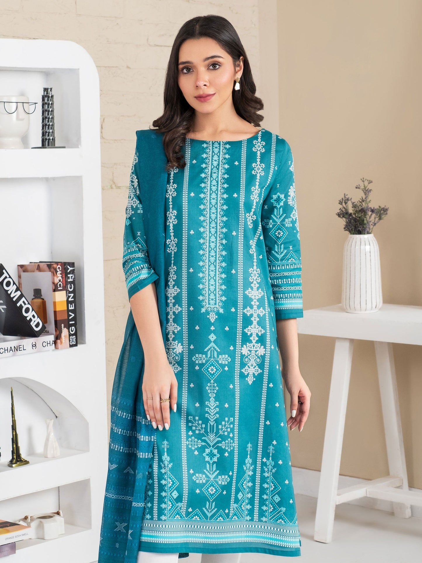 2 Piece Lawn Suit-Paste Print (Unstitched)