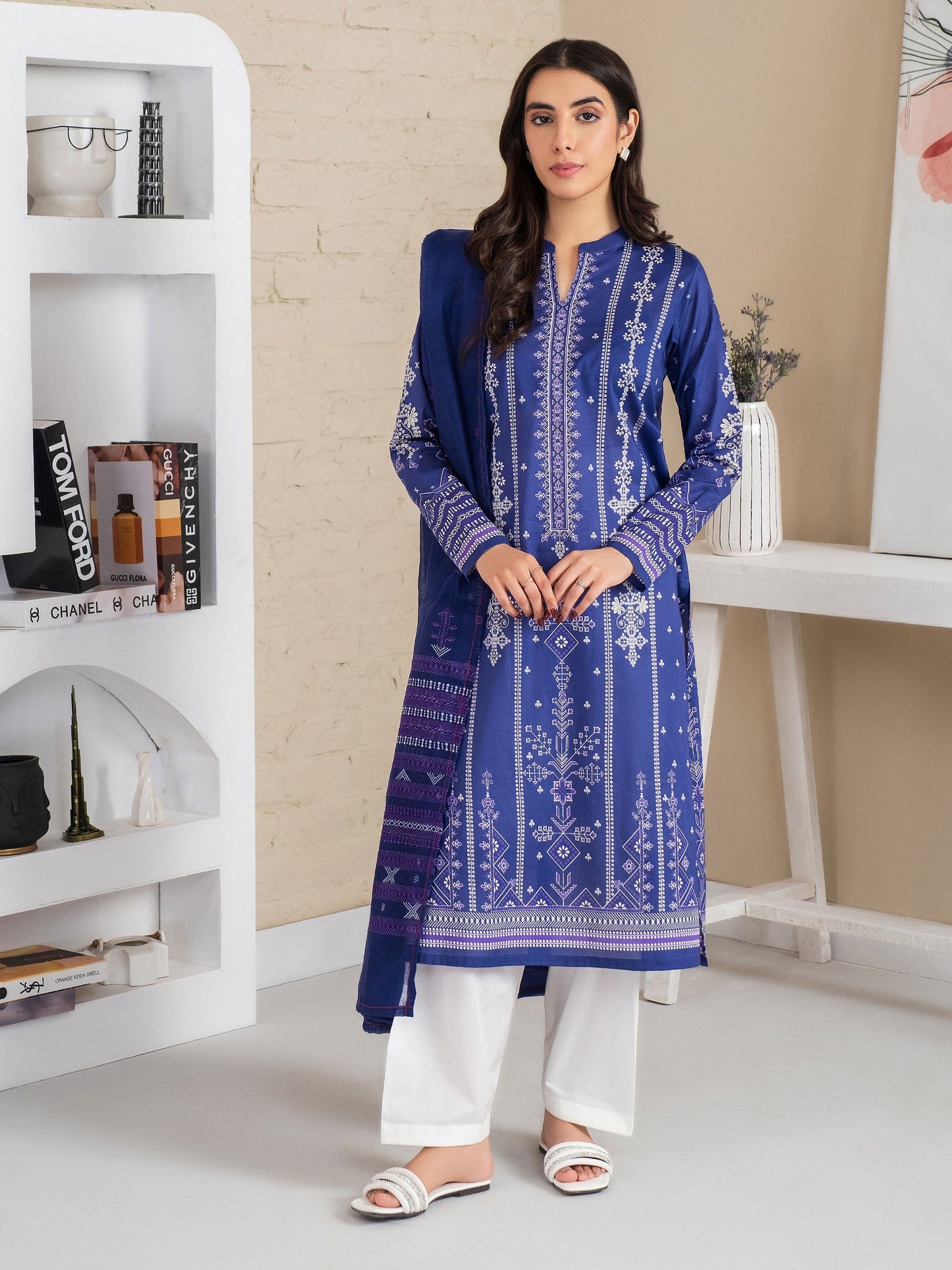2 Piece Lawn Suit-Paste Print (Unstitched)