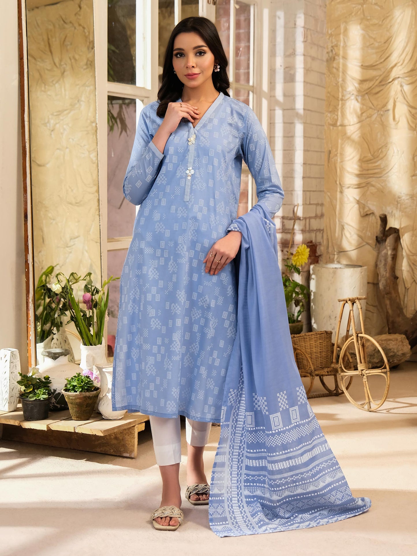 2 Piece Lawn Suit-Paste Print (Unstitched)