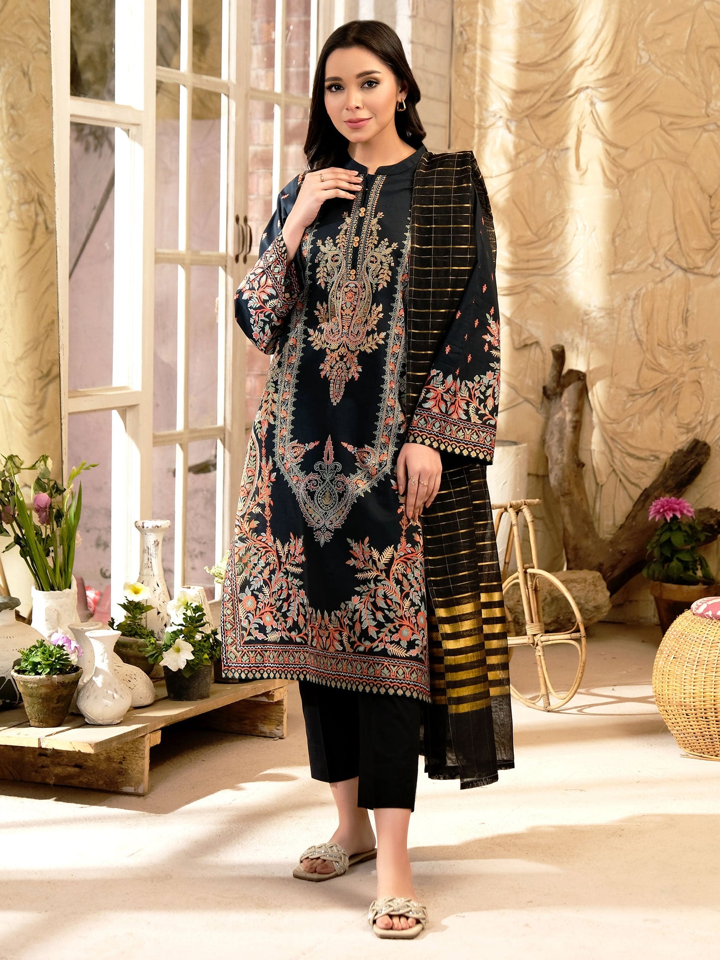 3 Piece Lawn Suit-Paste Print (Unstitched)