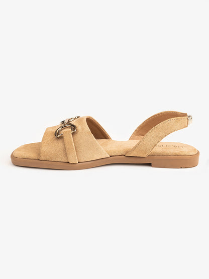 Metallic Brooch Sandals