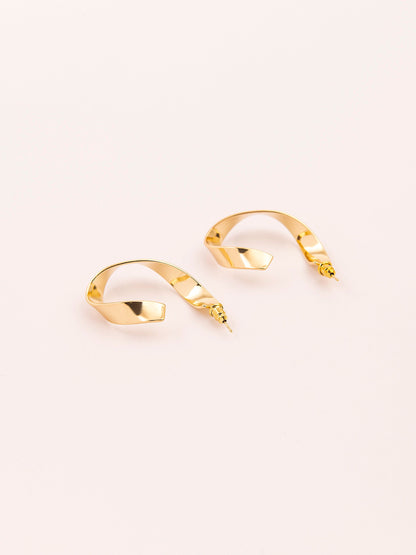Folded C-Hoop Earrings