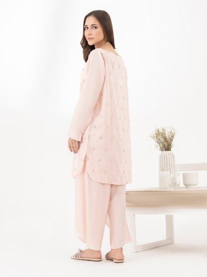 Raw Silk Co-Ord Set-Embroidered (Pret)