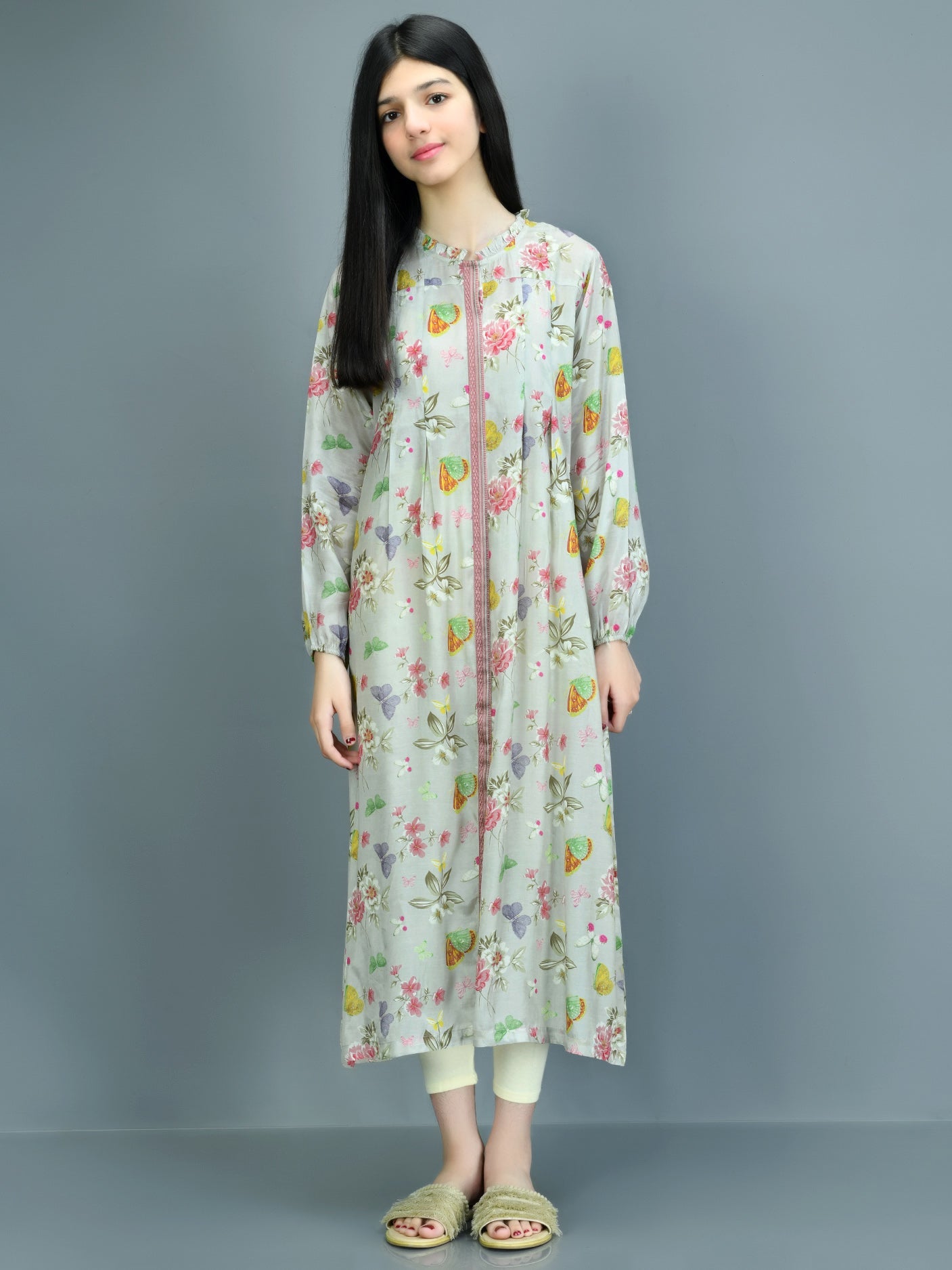 Embroidered Thai Silk Dress