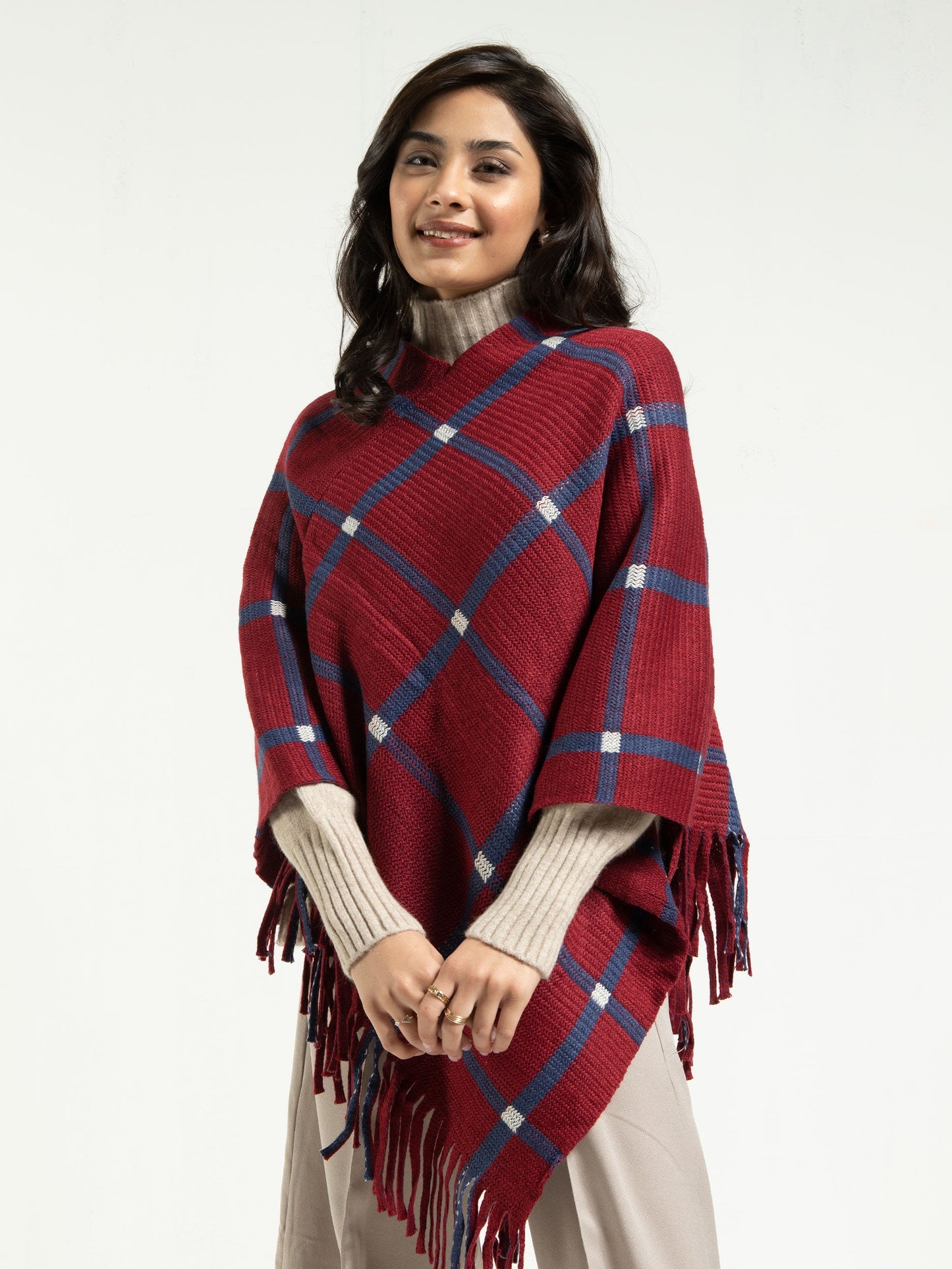 Classic Check Poncho