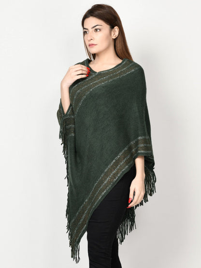 Shimmer Striped Poncho
