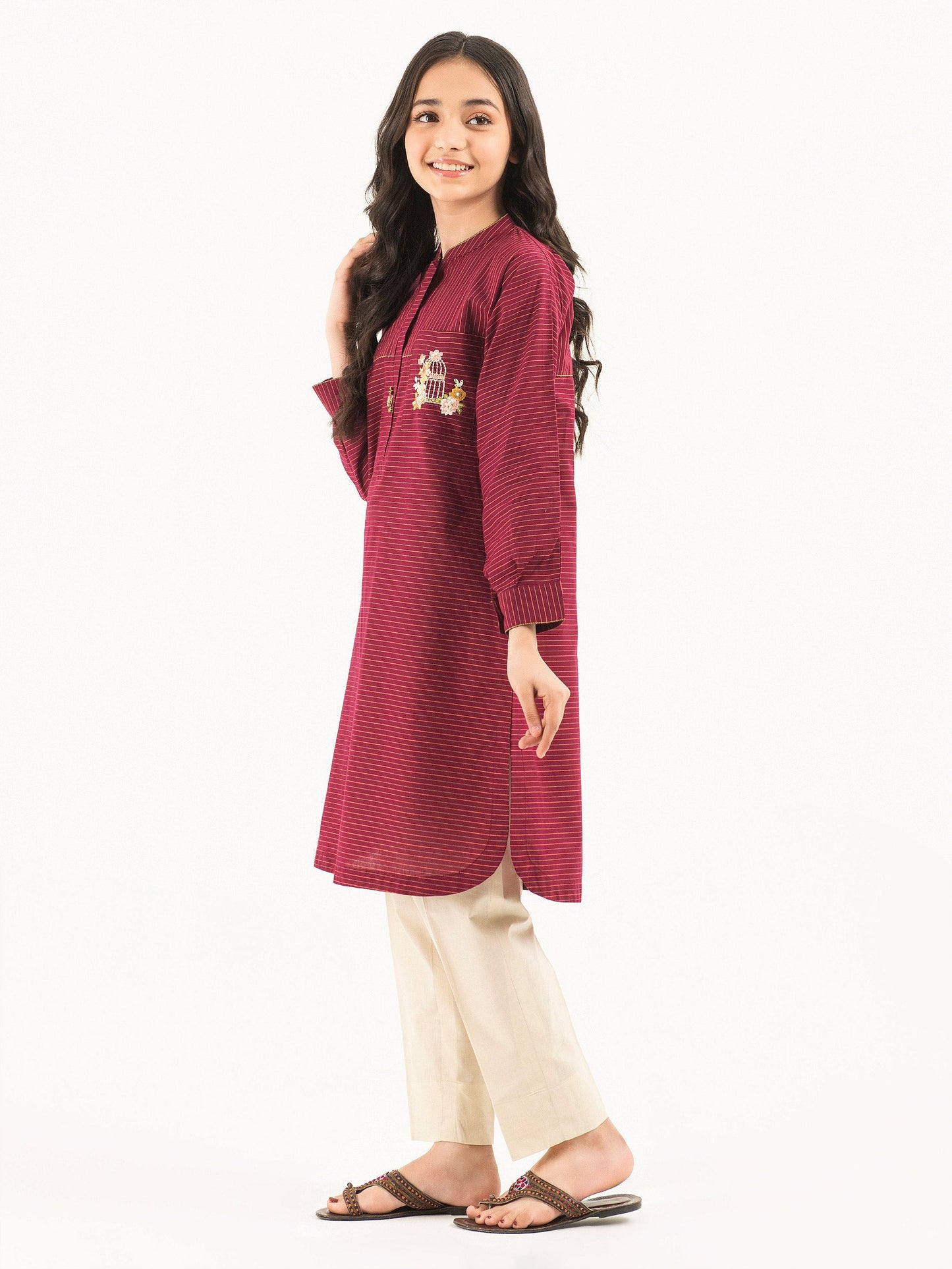 Yarn Dyed Shirt-Embellished (Pret)