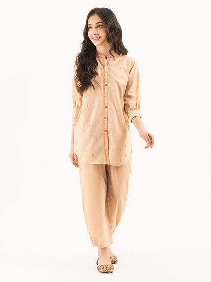 2 Piece Jacquard Suit-Embroidered (Pret)