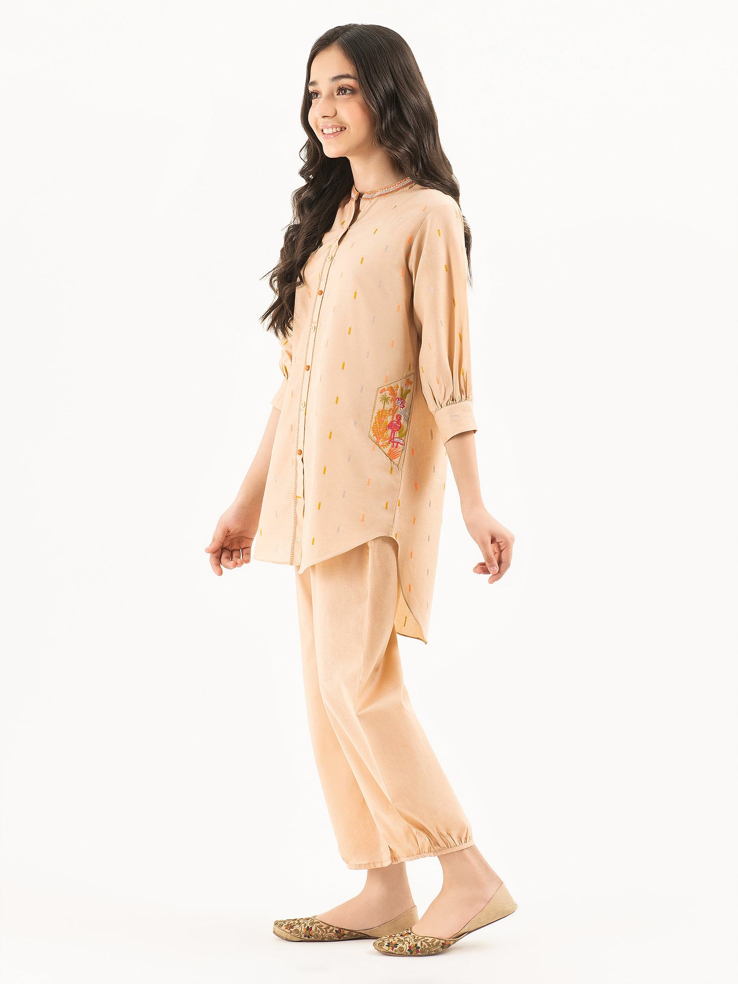 2 Piece Jacquard Suit-Embroidered (Pret)
