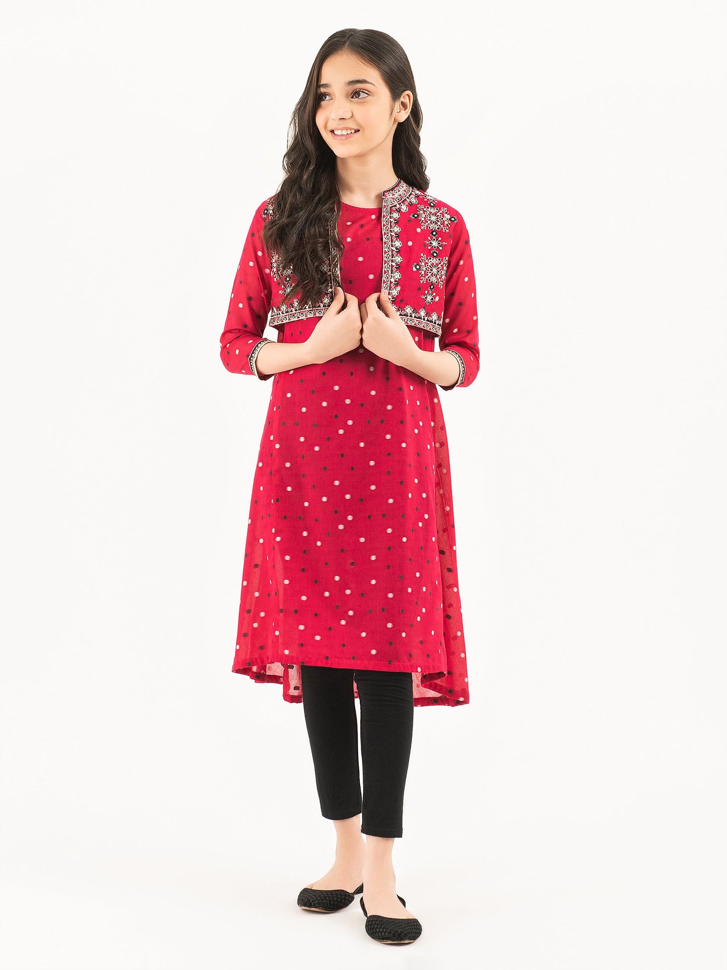2 Piece Jacquard Suit-Embroidered (Pret)