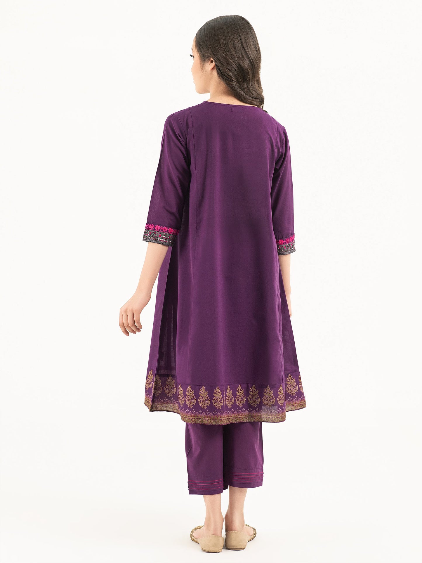 2 Piece Cambric Suit-Embroidered (Pret)