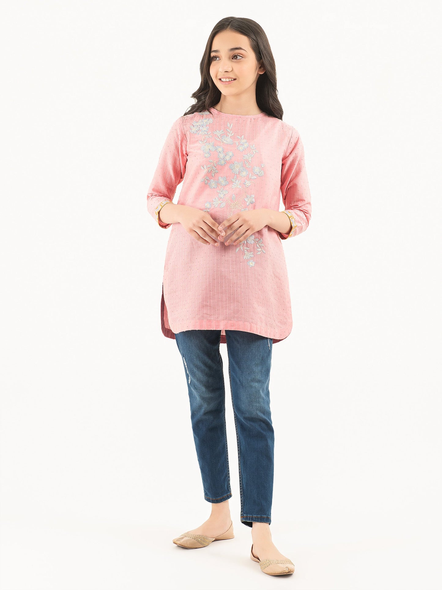 Texture Lawn Shirt-Embroidered (Pret)