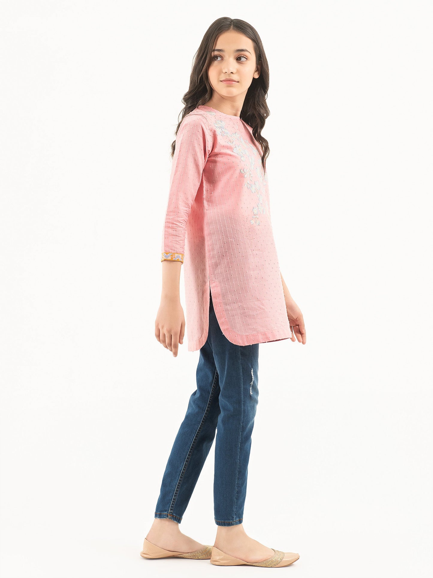 Texture Lawn Shirt-Embroidered (Pret)