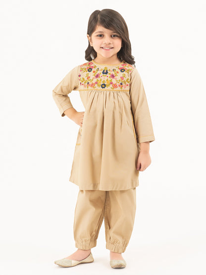 2 Piece Cambric Suit-Embroidered (Pret)