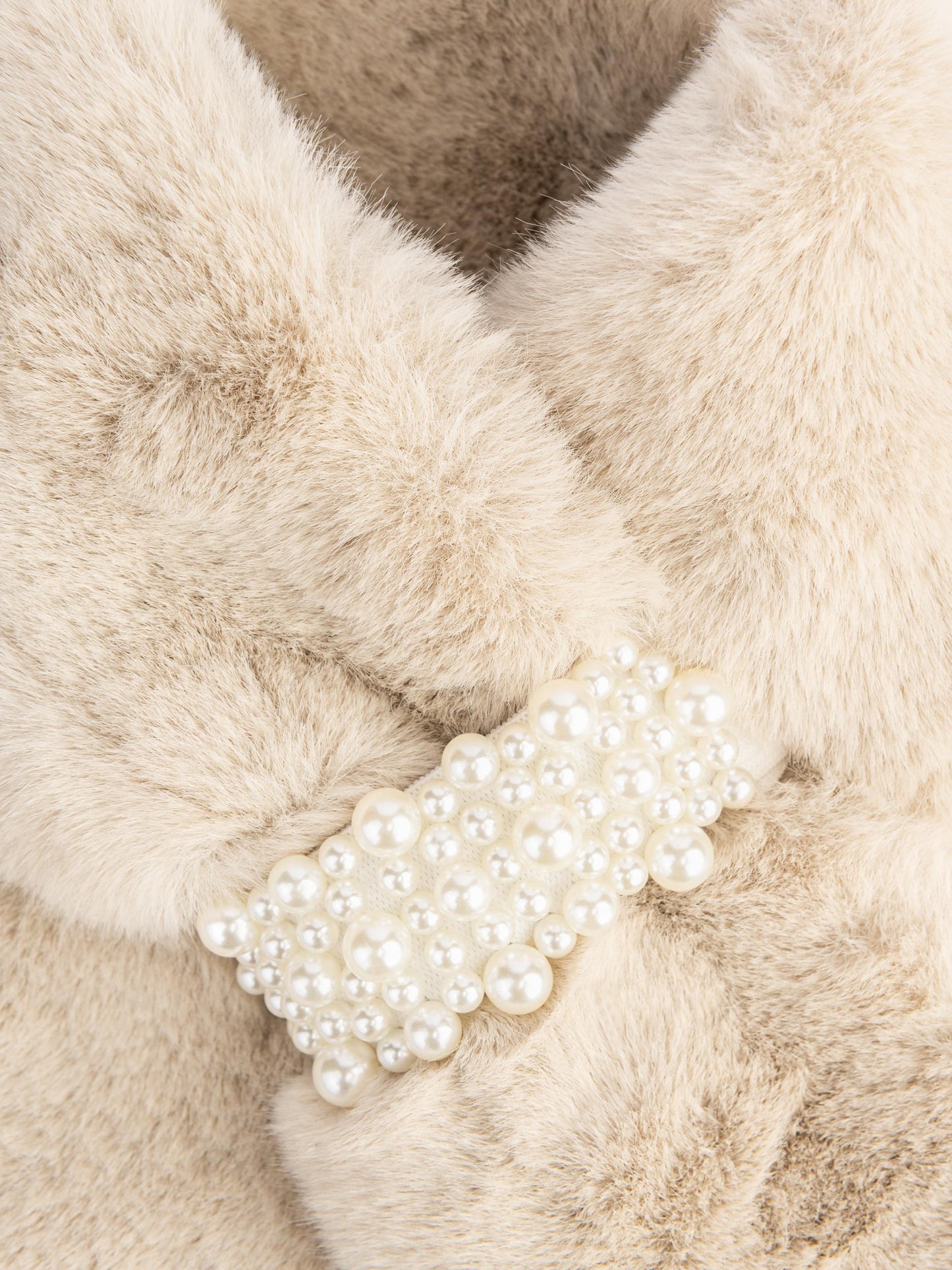 Embellished Fur Muffler
