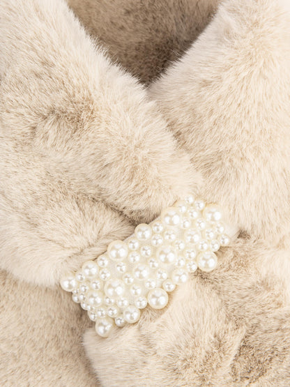 Embellished Fur Muffler