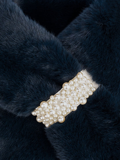 Embellished Fur Muffler