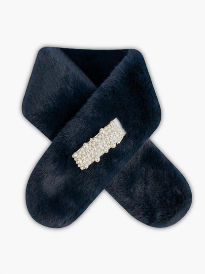 Embellished Fur Muffler