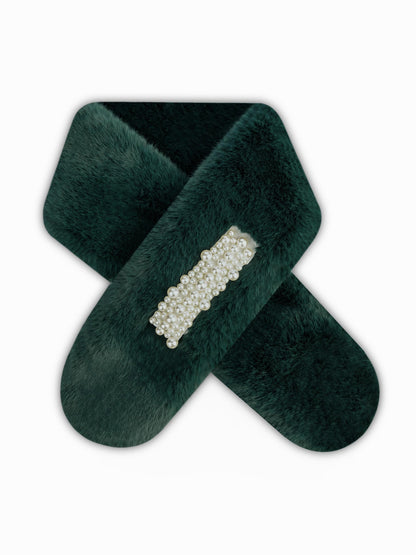 Embellished Fur Muffler