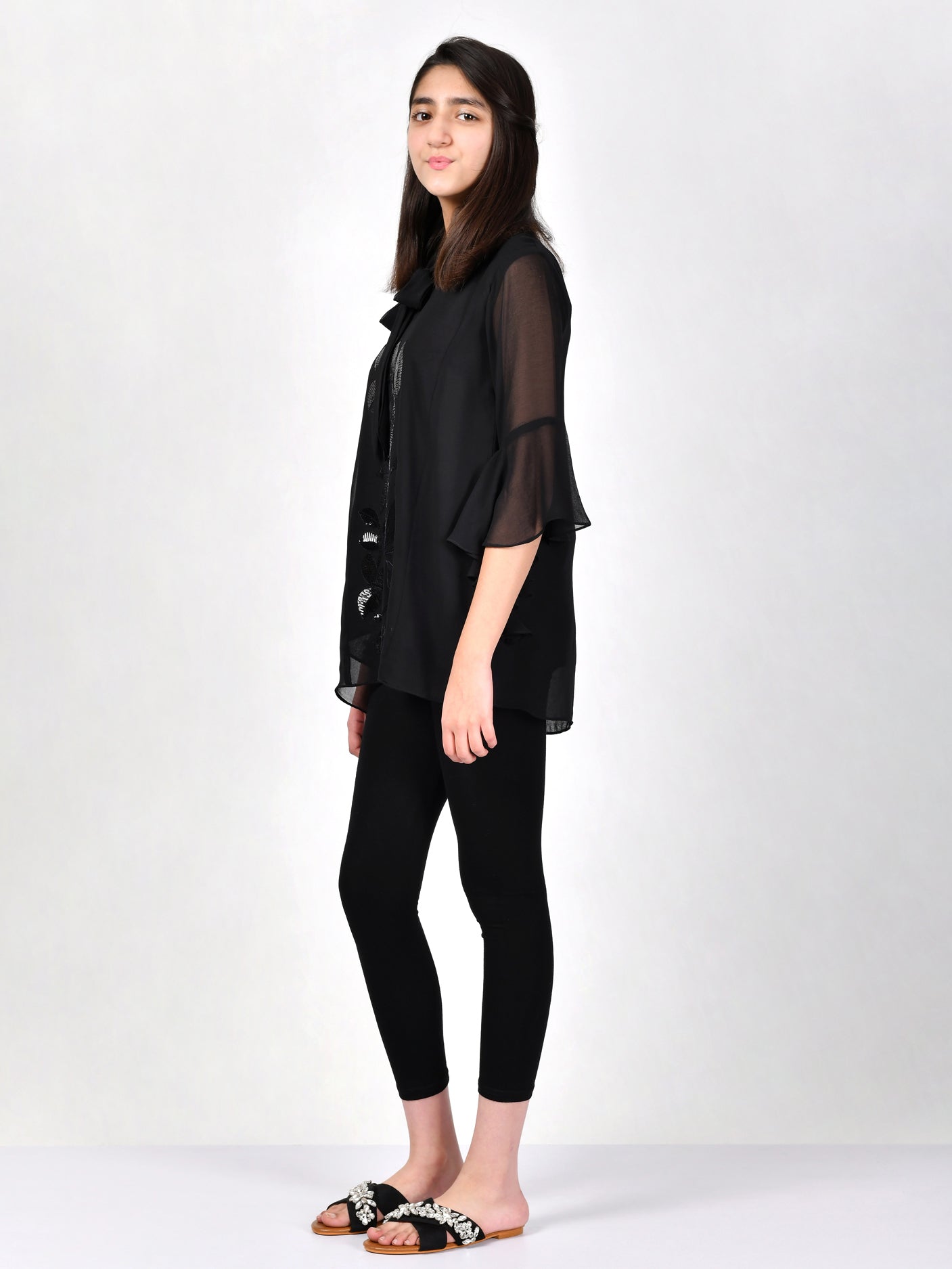 Embellished Chiffon Shirt