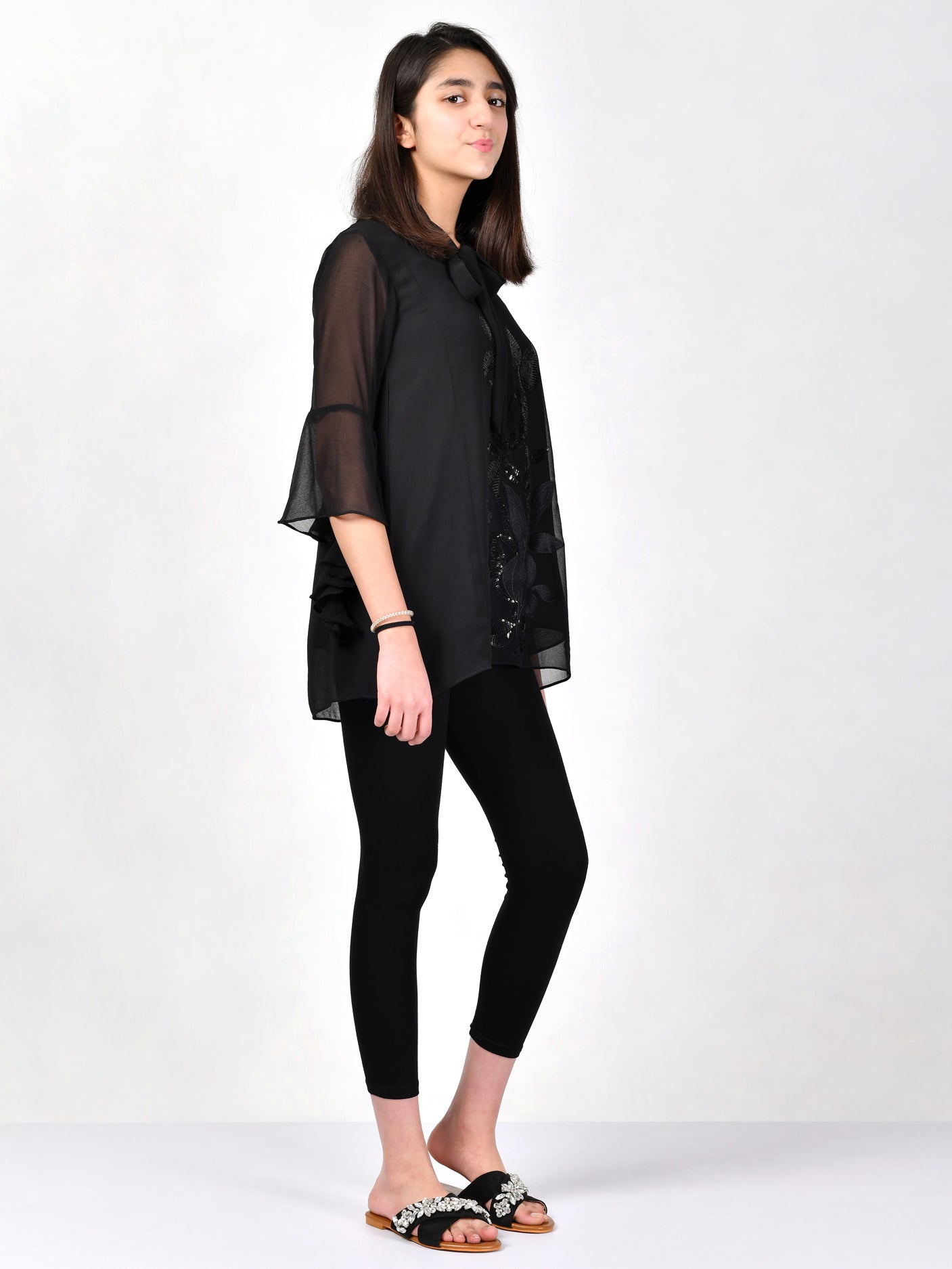 Embellished Chiffon Shirt