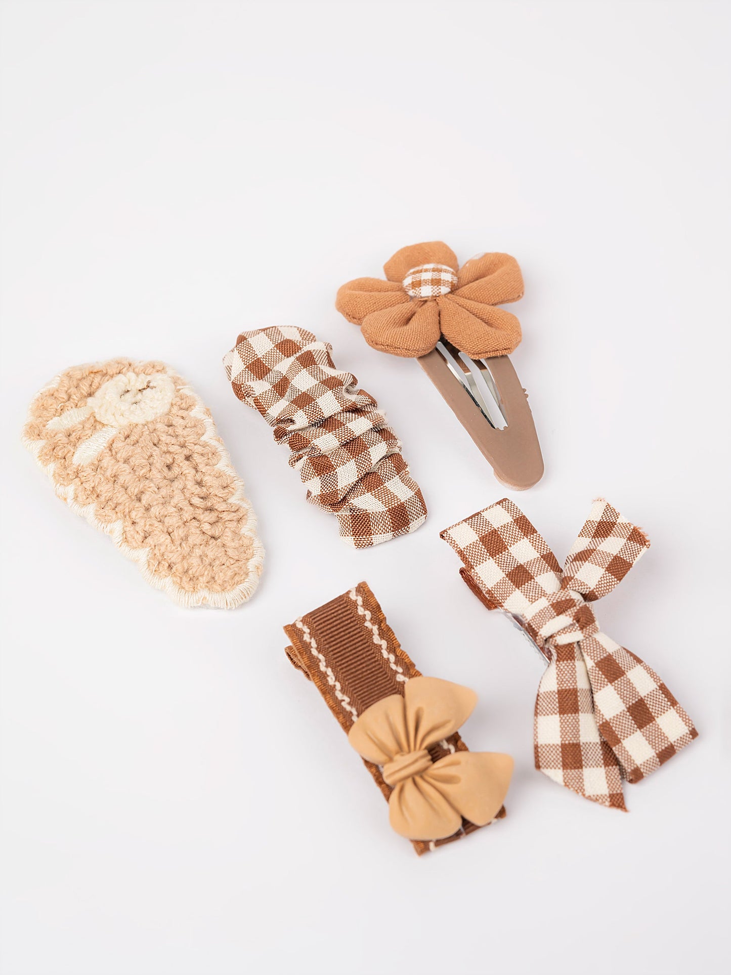 Checkered Hair Snap Clip Set