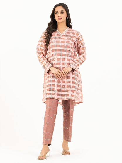 2 Piece Organza Suit-Embroidered (Pret)
