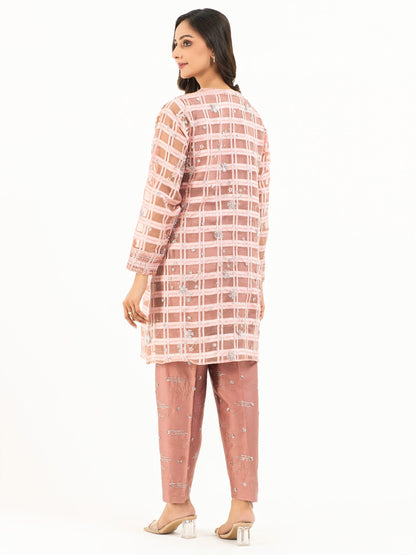 2 Piece Organza Suit-Embroidered (Pret)