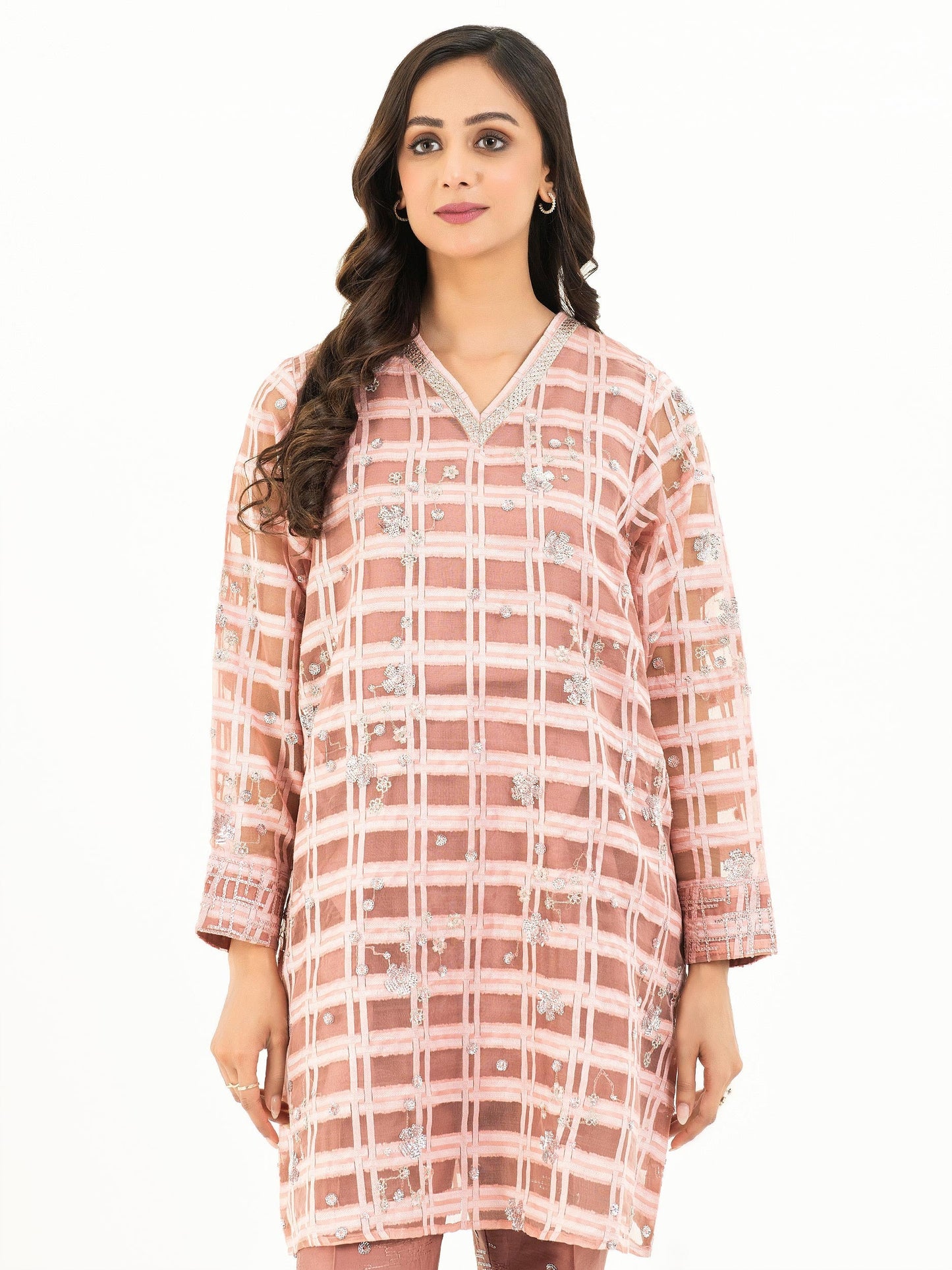 2 Piece Organza Suit-Embroidered (Pret)